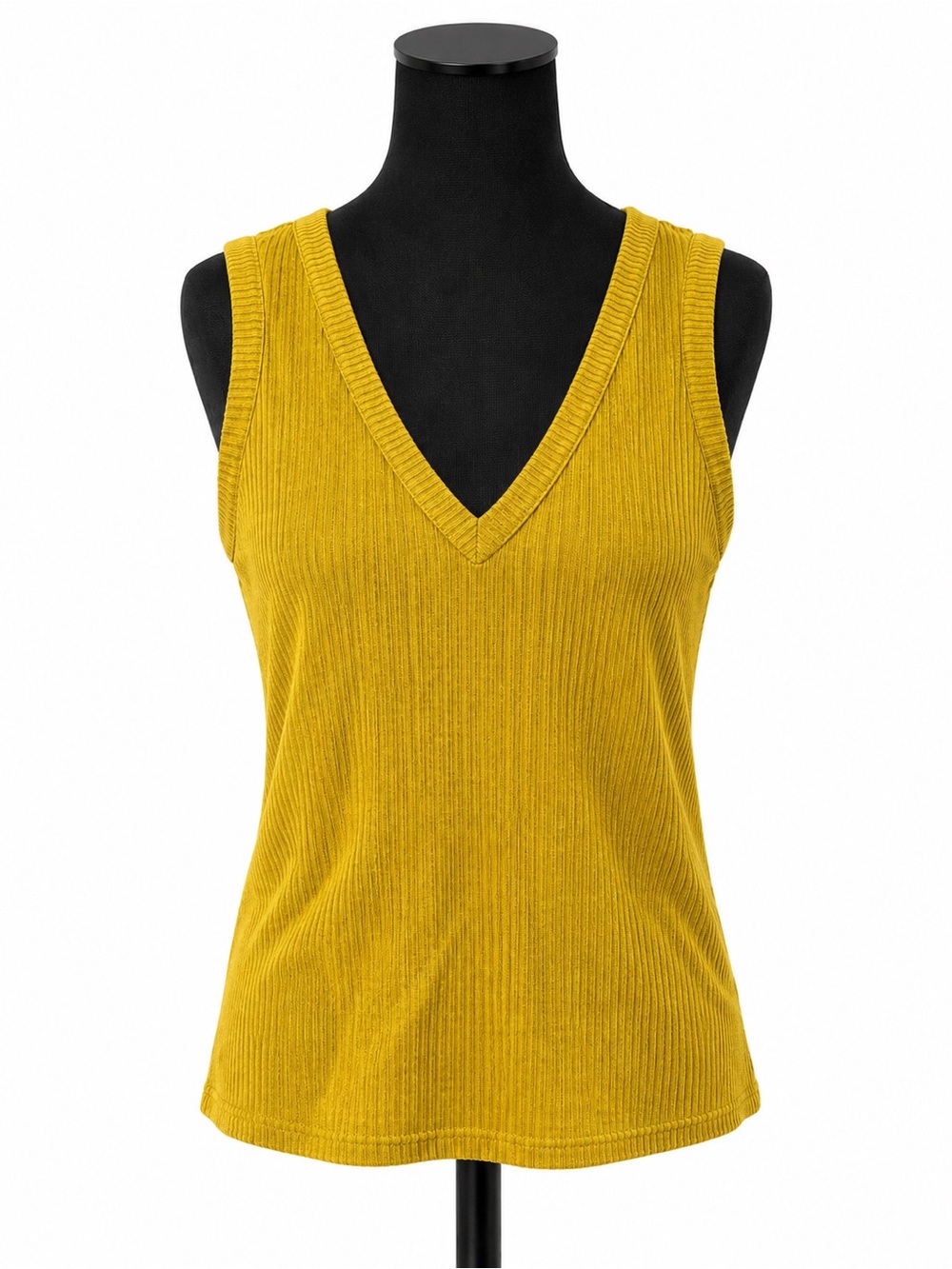 ASOS Mustard Ribbed V-Neck Tank Top